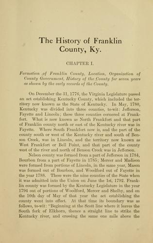 The history of Franklin County, Ky.