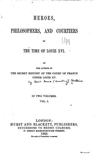 Heroes, philosophers, and courtiers of the time of Louis XVI.