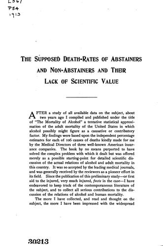 The supposed death-rates of abstainers and non-abstainers and their lack of scientific value