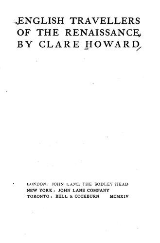 English travellers of the renaissance