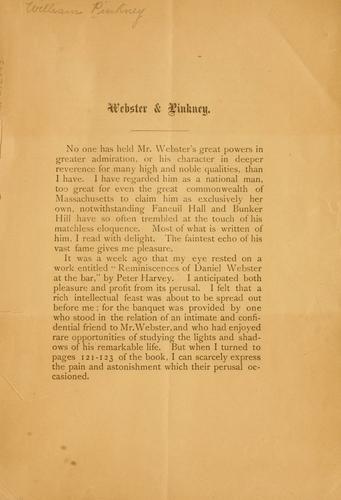 Webster & Pinkney.
