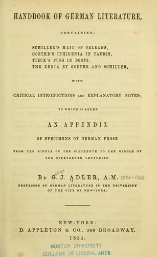 Handbook of German literature