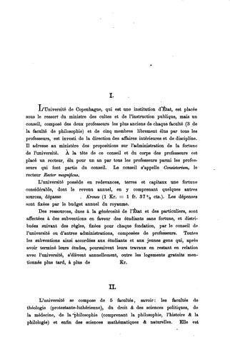 Aperçu sur l'organisation de l'Université de Copenhague.