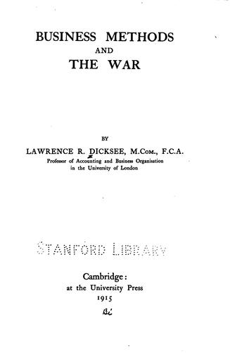 Business methods and the war