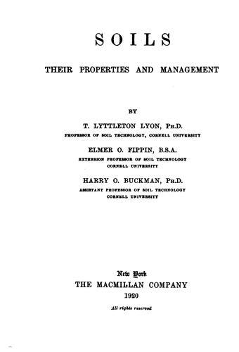 Soils, their properties and management