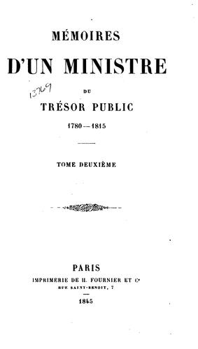 Mémoires d'un ministre du trésor public, 1780-1815