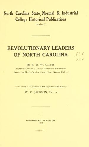Revolutionary leaders of North Carolina