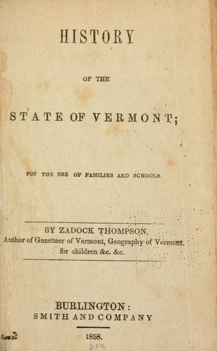 History of the state of Vermont