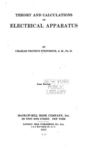 Theory and calculations of electrical apparatus