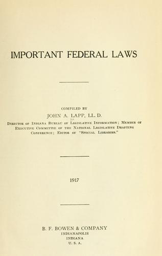 Important federal laws