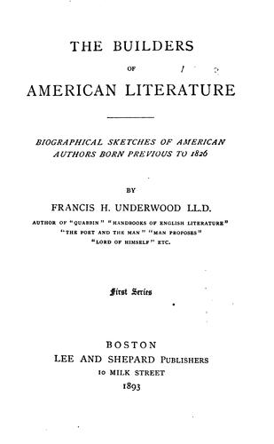 The builders of American literature
