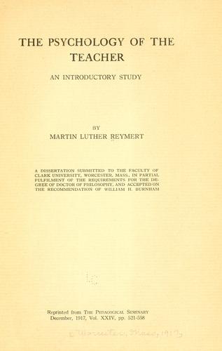 The psychology of the teacher