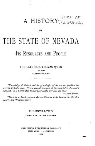 A history of the state of Nevada