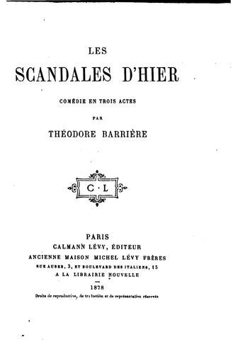 Les scandales d'hiers