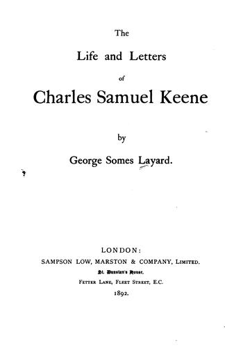 The life and letters of Charles Samuel Keene