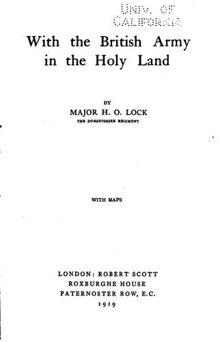 With the British army in the Holy Land