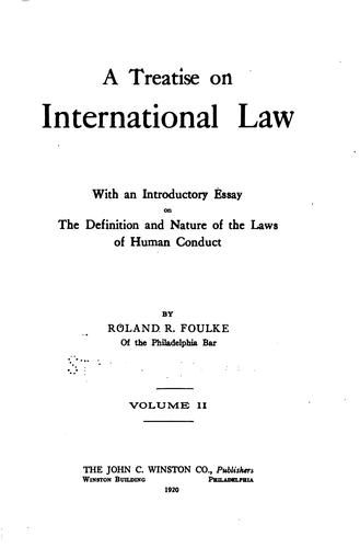 A treatise on international law