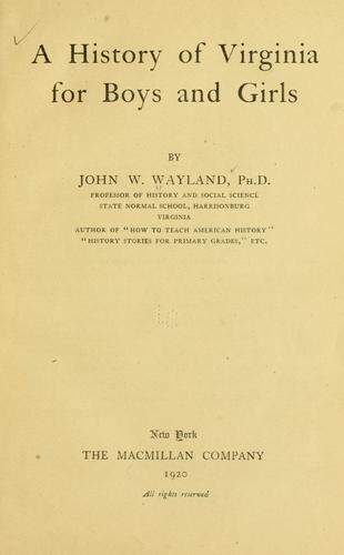 A history of Virginia for boys and girls