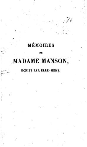 Mémoires de Madame Manson