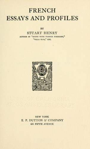French essays and profiles