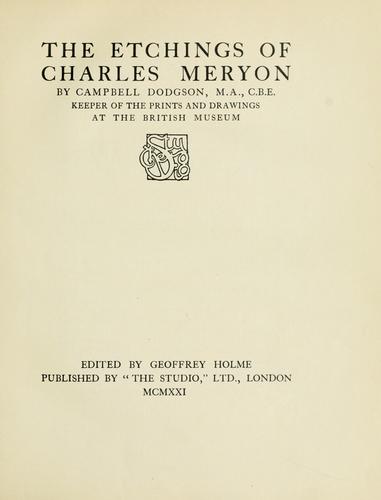 The etchings of Charles Meryon