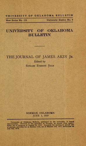 The journal of James Akin, Jr.