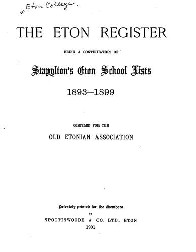 The Eton register