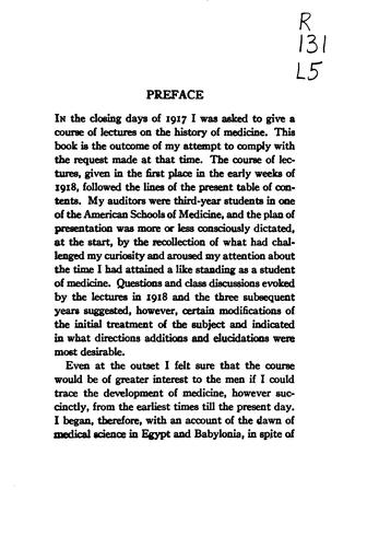 The history of medicine in its salient features