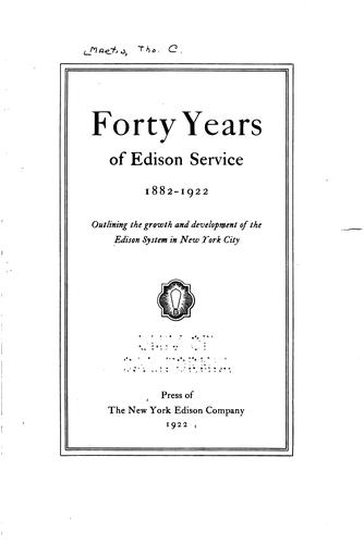 Forty years of Edison service, 1882-1922
