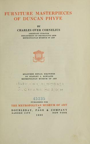 Furniture masterpieces of Duncan Phyfe