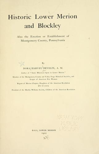 Historic Lower Merion and Blockley