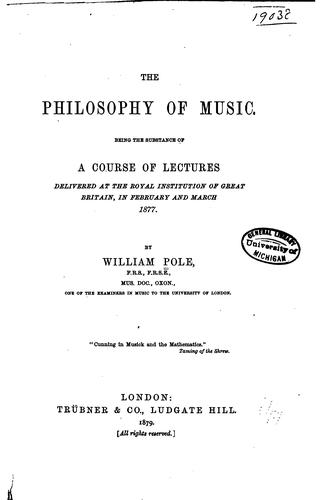 The philosophy of music