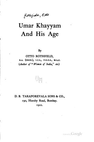 Umar Khayyam and his age