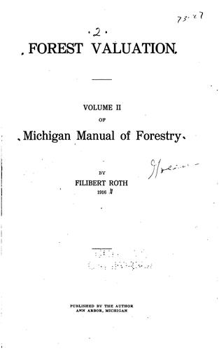 Michigan manual of forestry