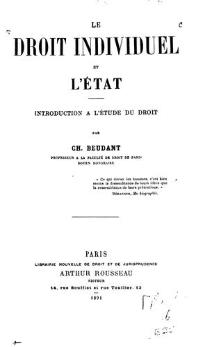 Le droit individuel et l'Êtat