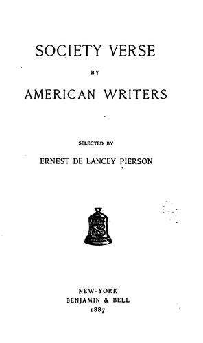 Society verse by American writers