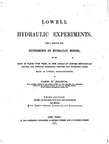Lowell hydraulic experiments.