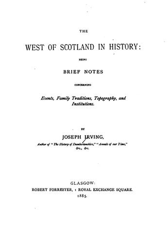 The west of Scotland in history