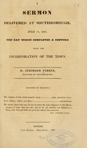 A sermon delivered at Southborough, July 17, 1827