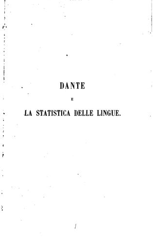 Dante e la statistica delle lingue, di Filippo Mariotti