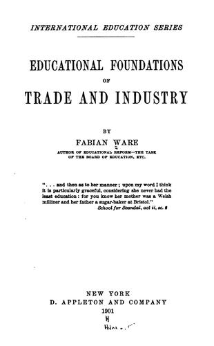 ...Educational foundations of trade and industry