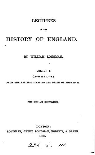 Lectures on the history of England.