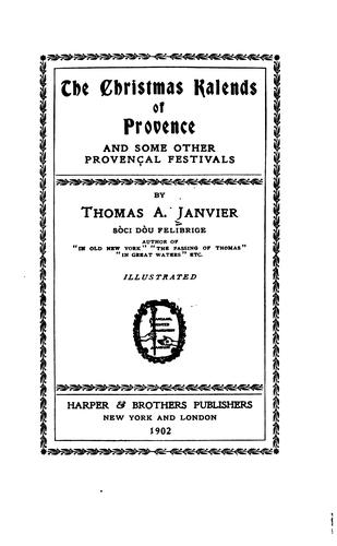 The Christmas kalends of Provence and some other Provençal festivals