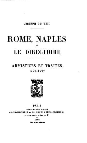 Rome, Naples et le directoire