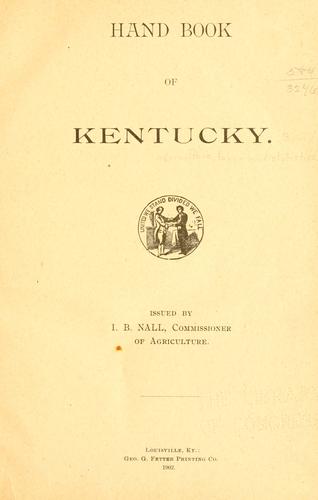 Hand book of Kentucky ...