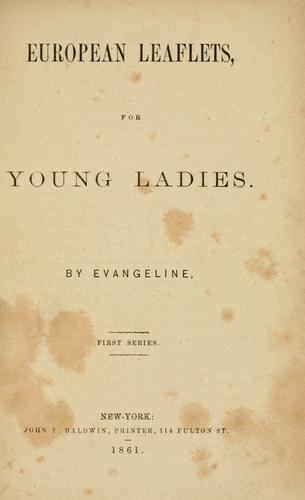 European leaflets, for young ladies.