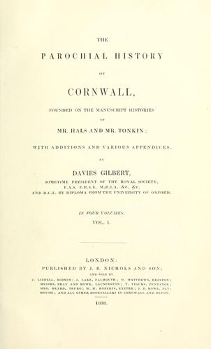 The parochial history of Cornwall