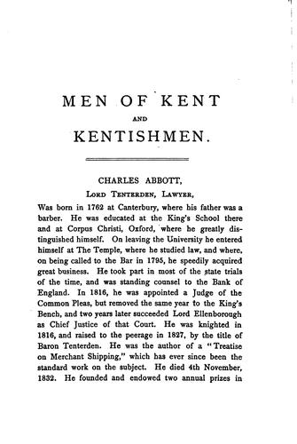 Men of Kent and Kentishmen.