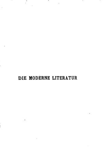 Die moderne literatur