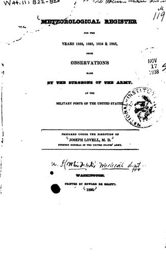Meteorological register for the years 1822, 1823, 1824 & 1825.